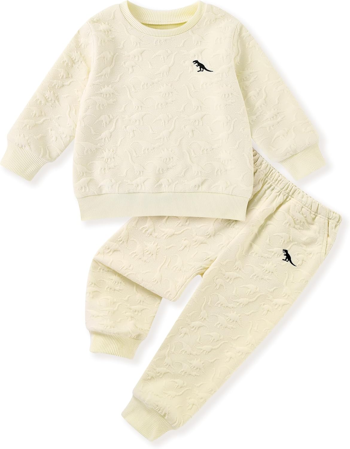Detalle de DISAUR Boys' Dinosaur Sweatshirt and Pants Set, 18M–6Y
