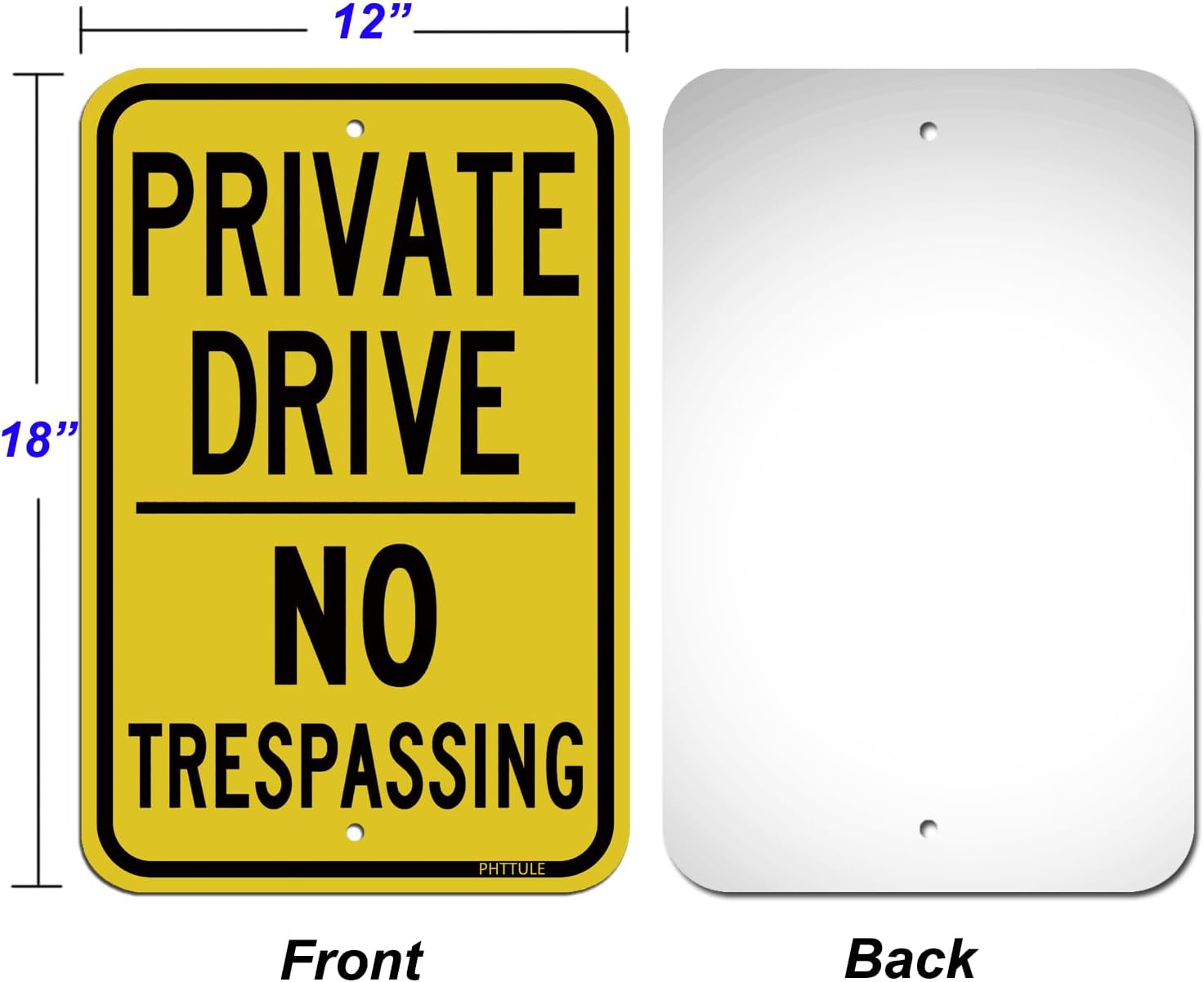 Detalle 2 de PHTTULE Private Drive Sign, 12 x 18 Inches