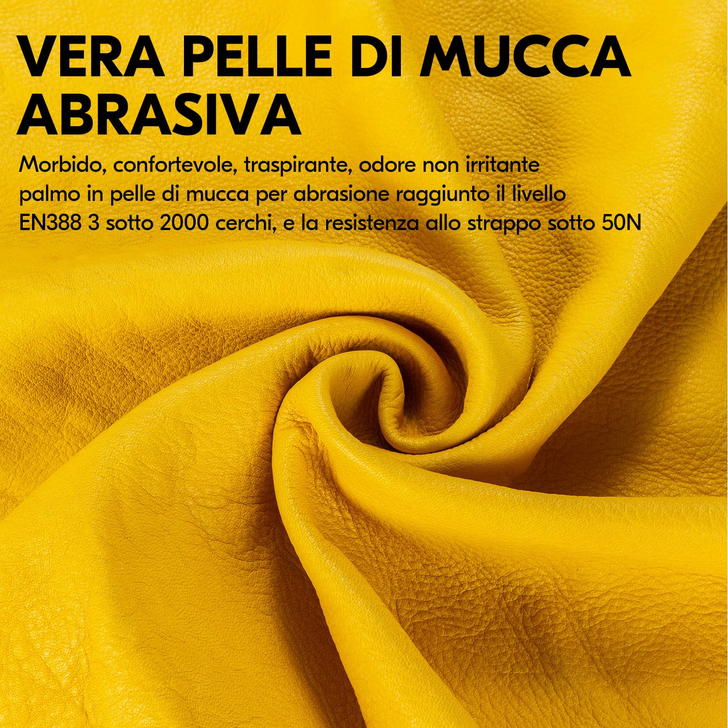 Detalle 2 de Vgo... Guanti da giardinaggio lunghi in pelle antispine, antiperforazione e antivibranti (1 paio)