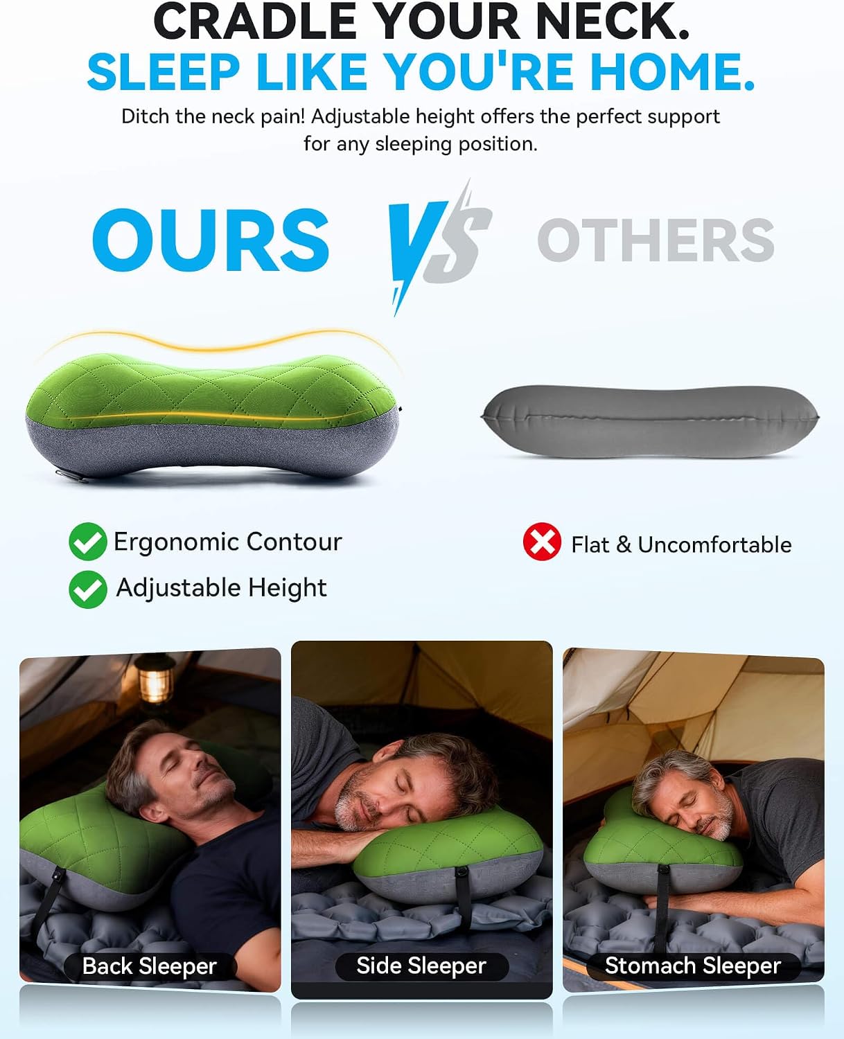 Detalle de Hikenture Camping Pillow with 1-click valve