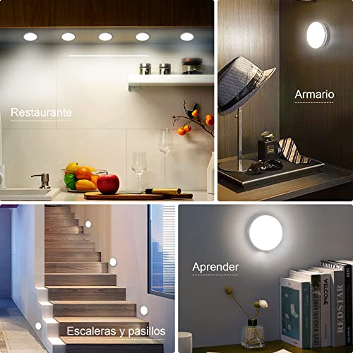 Thumbnail 1 de Electight 3 Pack Luz Nocturna LED Recargable por USB, Sensor de Movimiento para Interiores, 8 LED, 3 Modos (AUTO/ON/Off), para Dormitorio, Armarios, Pasillo, Escaleras, Garaje, Entrada (Blanco)
