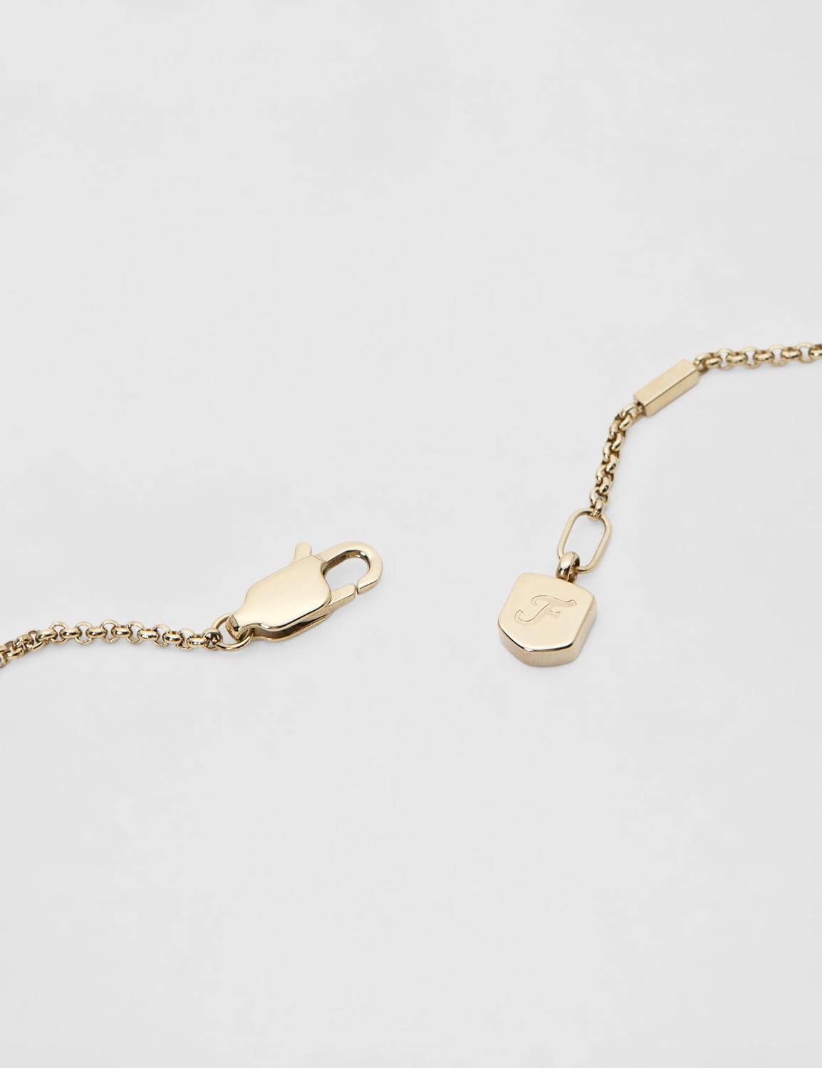 Detalle de Fossil Collana da donna in acciaio inox, finitura dorata, chiusura a moschettone