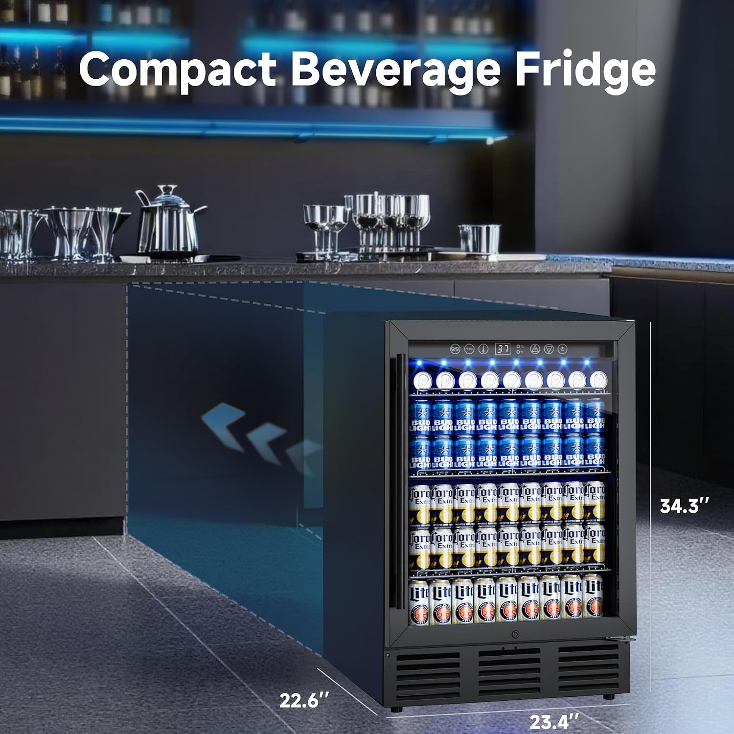 Thumbnail 5 de ICEVIVAL BRU-04 24-Inch Beverage Refrigerator, 182-Can, Glass Door