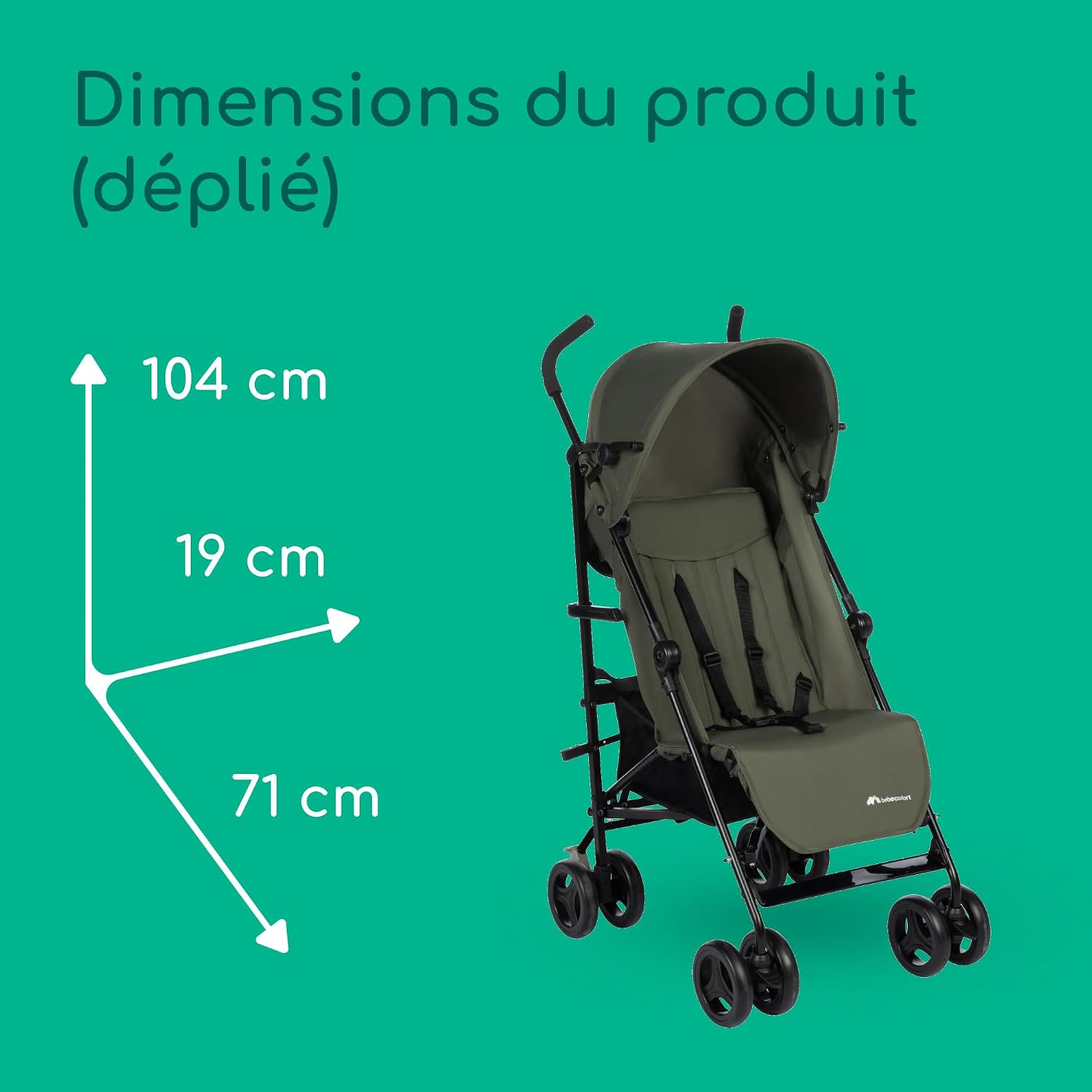 Thumbnail 5 de Bebeconfort Rainbow — Poussette Canne Multipositions ultra légère et compacte (6 mois à 4 ans, 22 kg) en Mineral Green