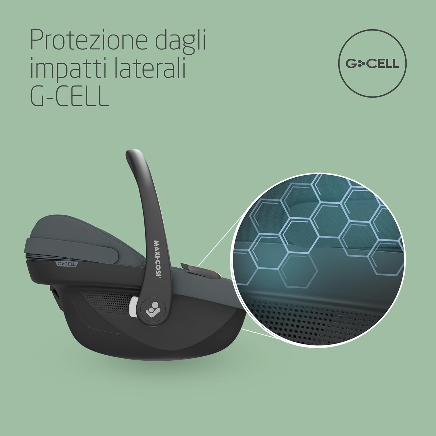 Detalle de Maxi-Cosi Pebble S i-Size: Seggiolino Neonato 0-15 mesi, Isofix leggero e protezione G-CELL