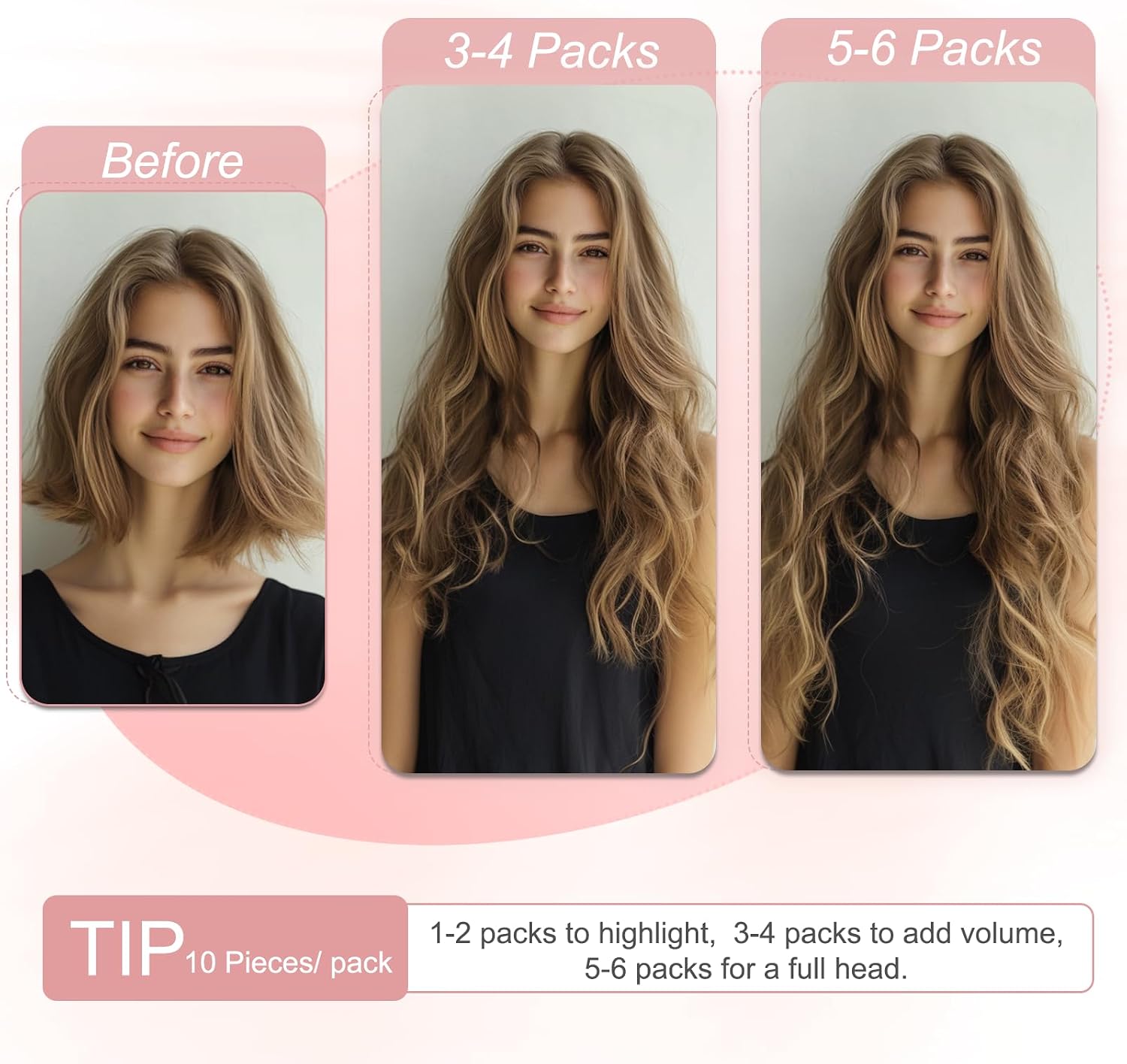Thumbnail 2 de SEGO Extension Capelli Veri Biadesivo 10 Fasce Tape In Remy Human Hair 50 cm #04 (10–15 g per confezione, 15 g/set)