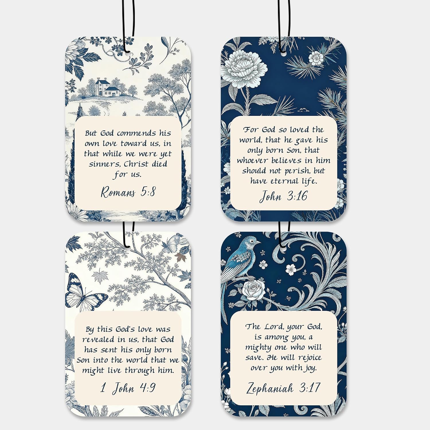 Detalle de LDTFBBWS Christian Air Freshener 4-Pack, Bible Verse Designs, 4 Scents