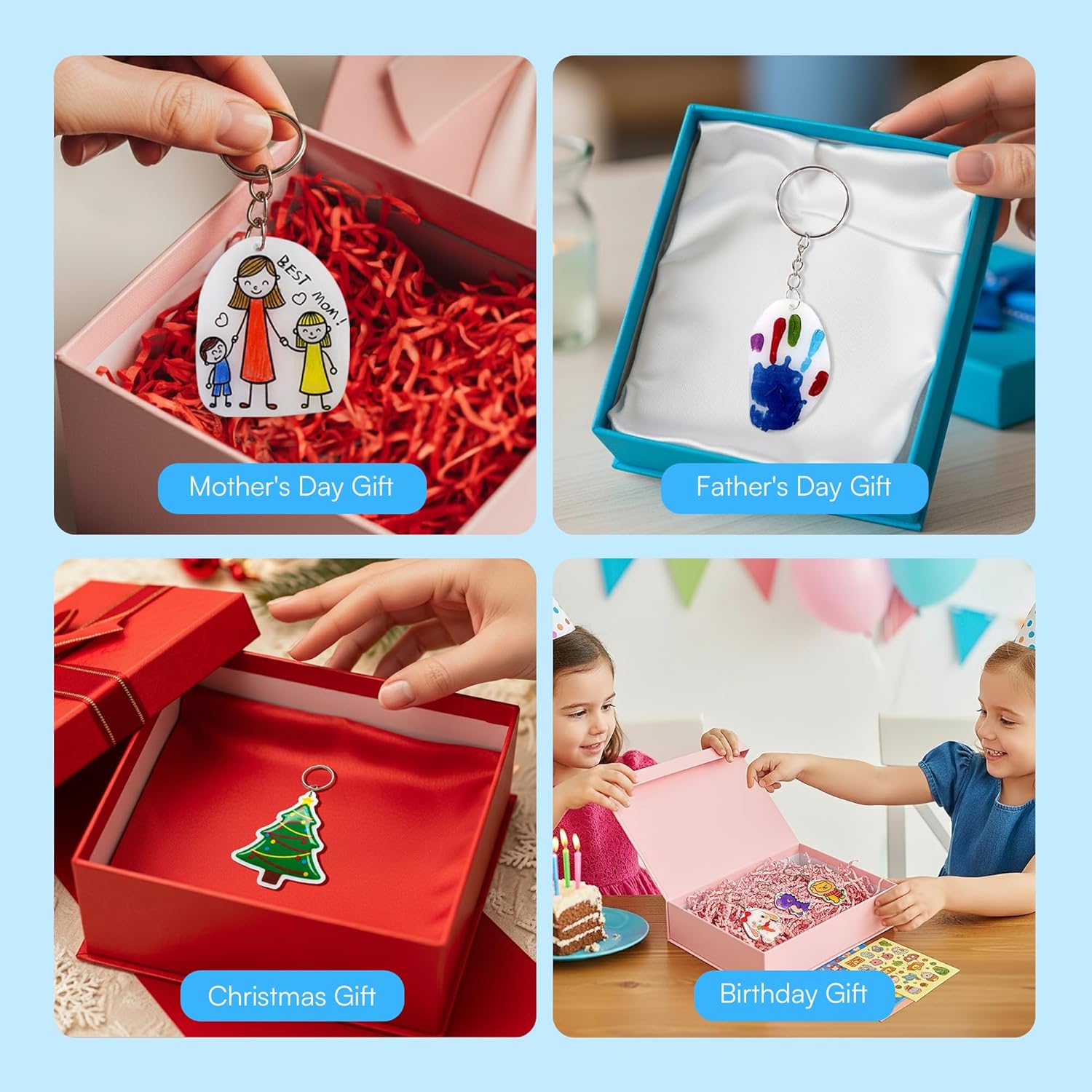 Thumbnail 3 de Auihiay Schrumpffolie-Set (198-teilig) inkl. Zubehör für DIY-Schlüsselanhänger, Schmuck & Kinderhandwerk