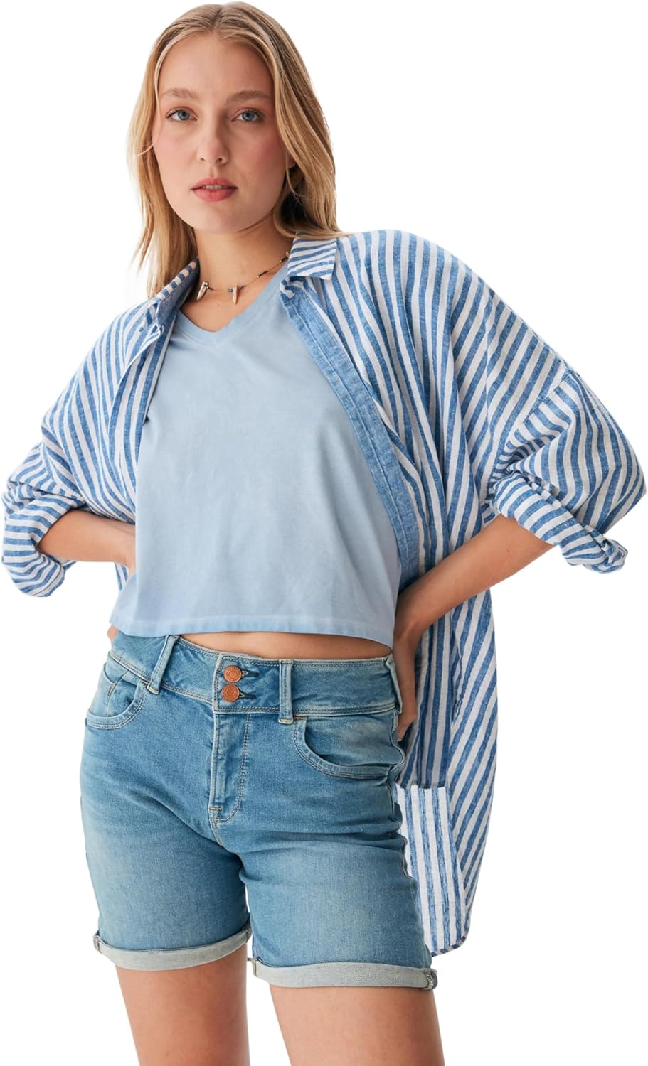 Detalle de LTB Rosina Shorts en Jean Femme — Coupe confortable et Denim facile à porter