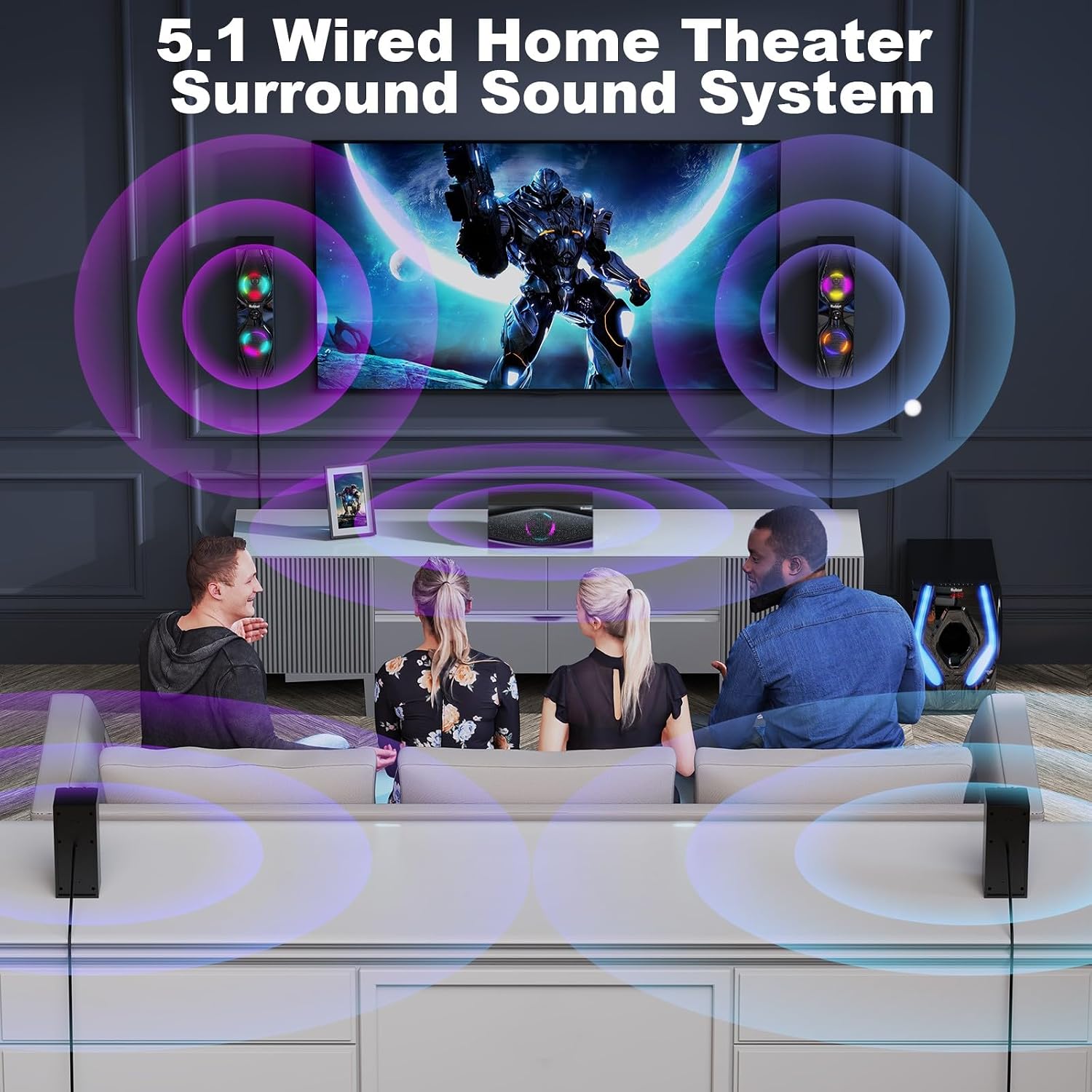 Detalle 2 de Bobtot Home Theater Speakers 1200 Watts