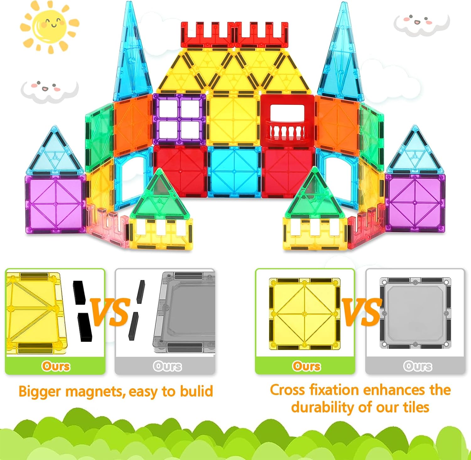 Detalle de Magnetic Building Blocks 60PCS set
