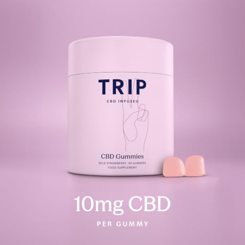 Detalle de TRIP CBD Infused Gummies 300mg CBD, High Strength, Wild Strawberry, 30x