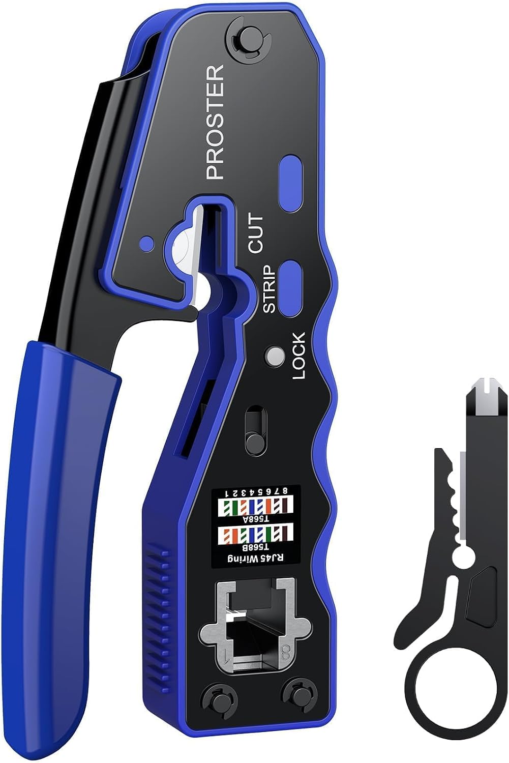 Detalle de Proster Bleu, Pince seul 3-in-1 RJ45 Crimp Tool for Cat5 and Cat6