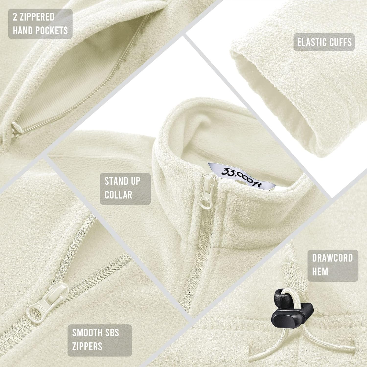 Thumbnail 3 de 33,000ft Damen Fleecejacke 100 % Polyester