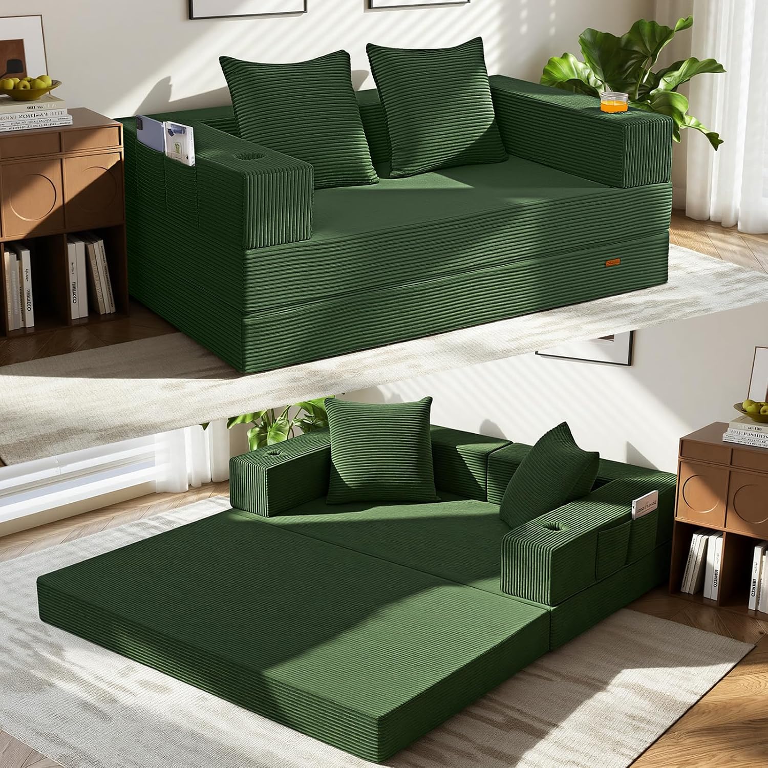 Thumbnail 4 de COMAX Futon Sofa Bed: 4-in-1 Convertible for Small Spaces