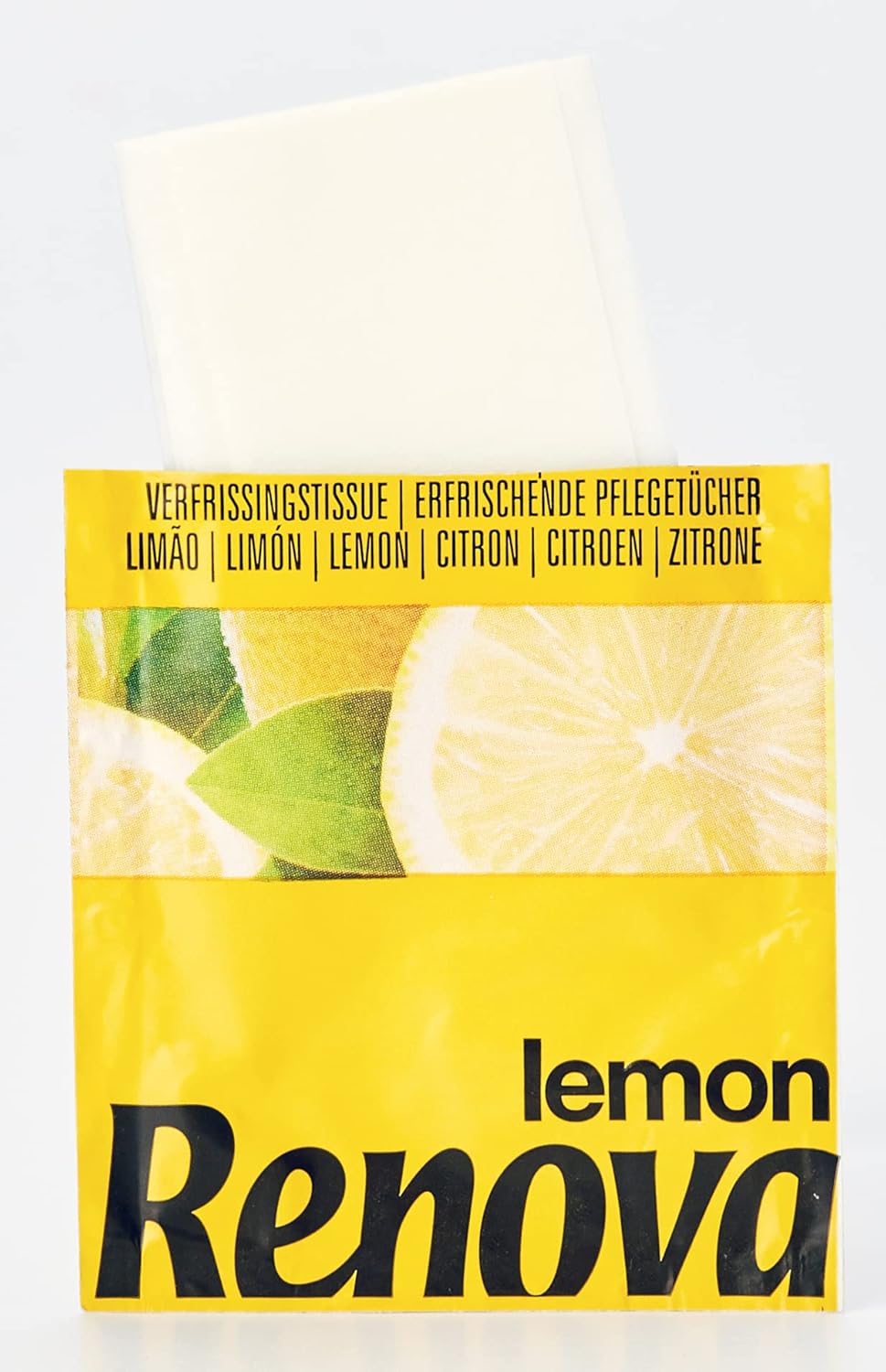 Detalle 2 de Renova Toallitas Limón Refrescantes, Pack con 20 unidades 🍋