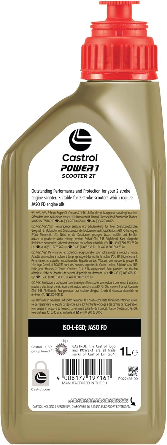Thumbnail 1 de Castrol POWER1 SCOOTER 2T, 1L — huile moteur 2 temps pour scooters et motos