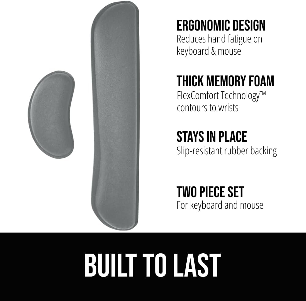 Detalle 2 de GORILLA GRIP Silky Gel Memory Foam Wrist Rest, 2pc 🖱