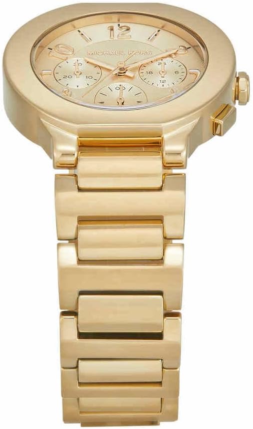 Detalle de Michael Kors Damen-Uhr Analog Quarz 32029929 mit goldenem Zifferblatt