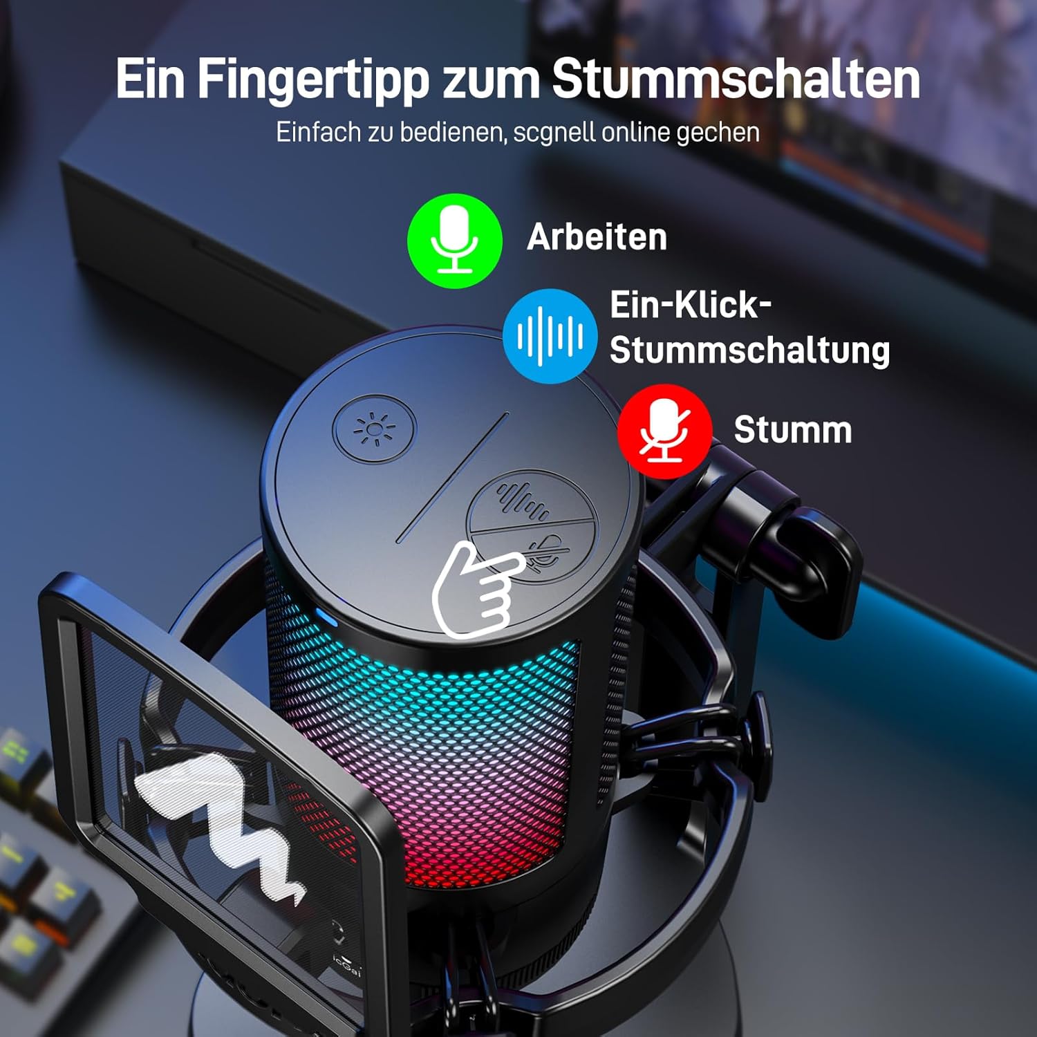 Detalle de MAONO DGM20 USB Gaming Mikrofon