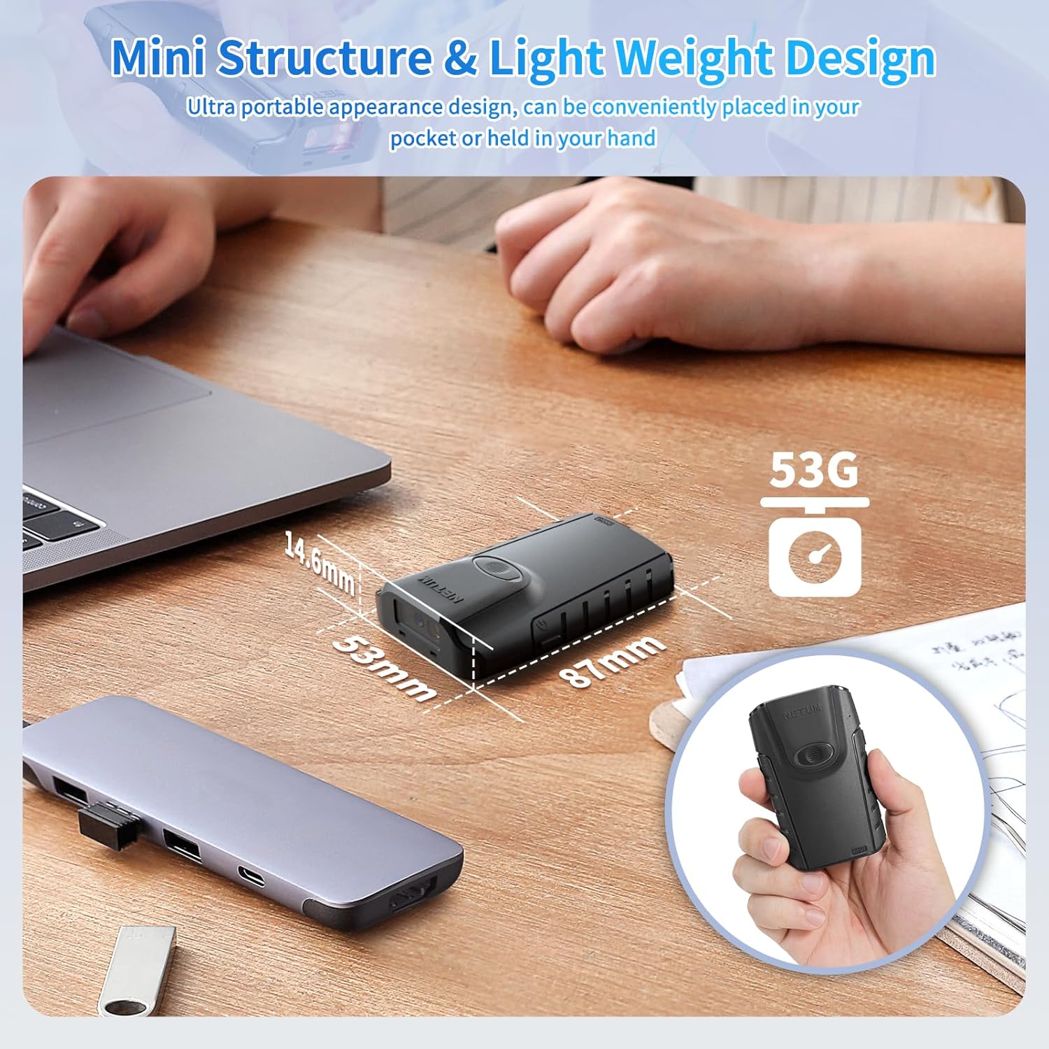 Thumbnail 2 de NETUM E800 scanner de codes-barres 1200 mAh