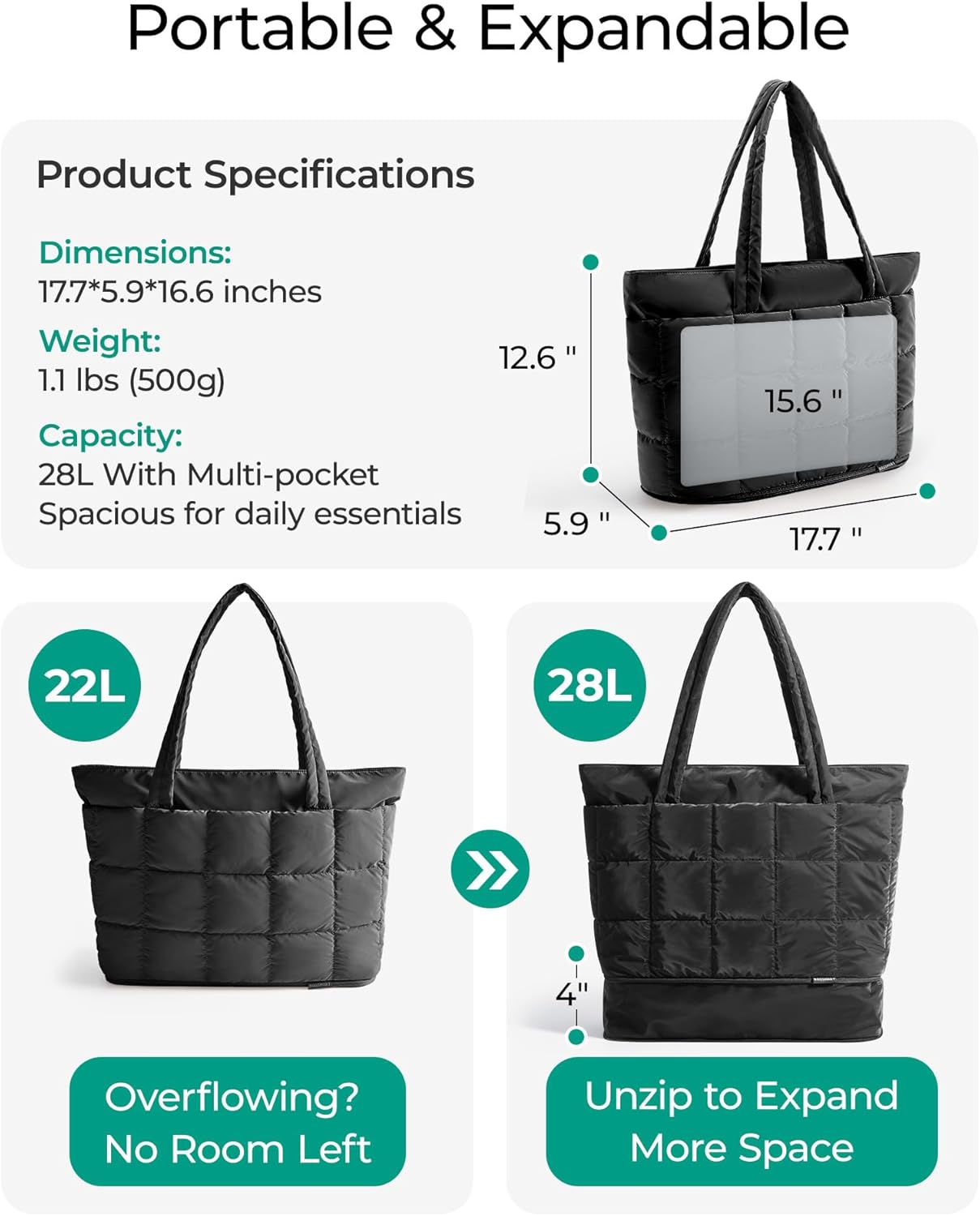 Thumbnail 2 de BAGSMART Expandable Tote Bag ⚙