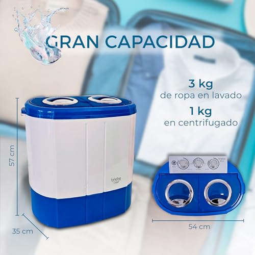 Thumbnail 4 de briebe Camp Mini Lavadora portátil con centrifugado y lavado rápido (3 kg), ideal camping y autocaravana