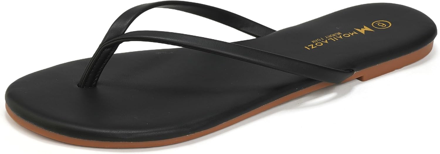 Detalle 1 de MOAILAOZI Women's Leather Flip-Flops
