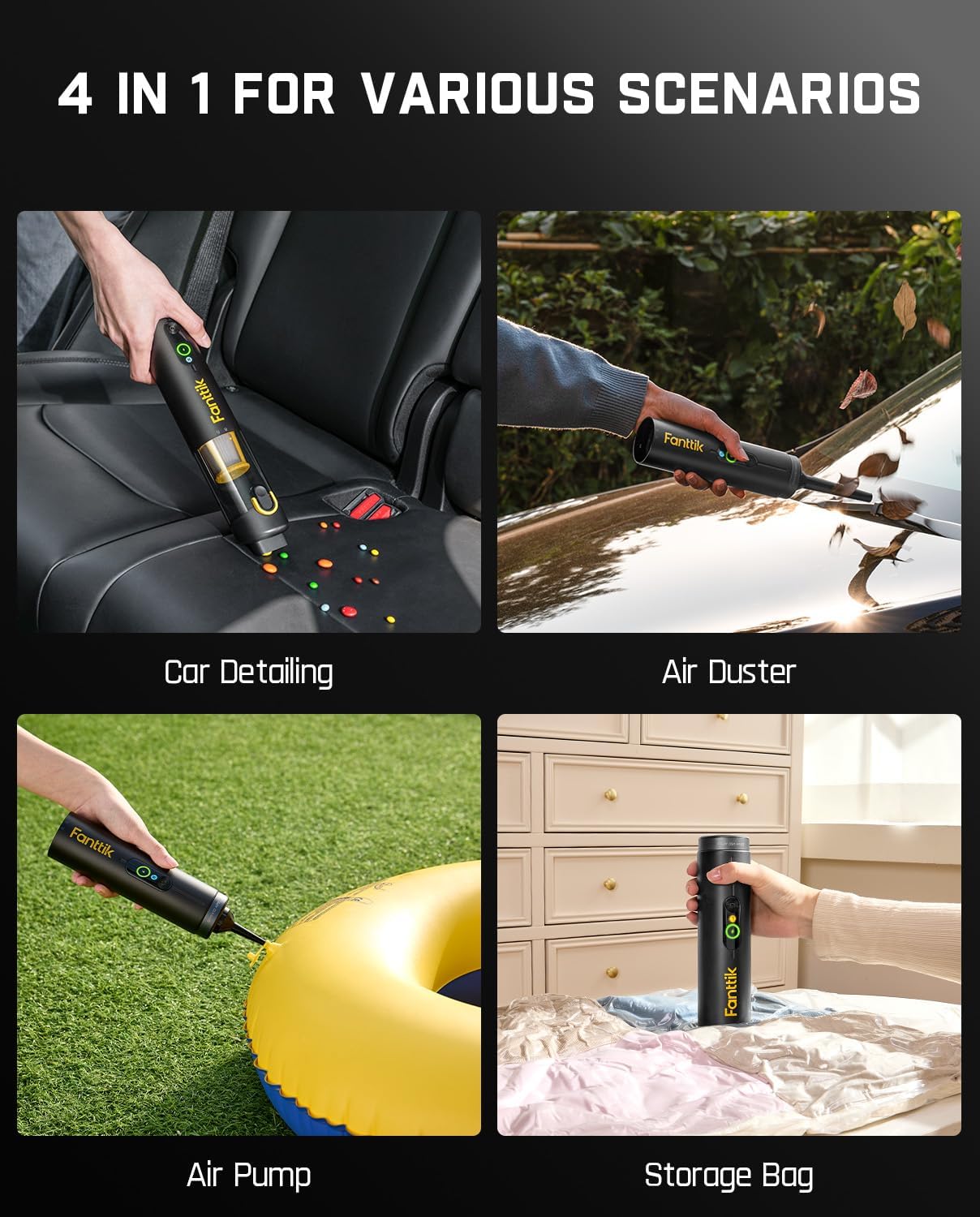 Detalle 2 de Fanttik Slim V10 APEX car vacuum 19kPa 🧹