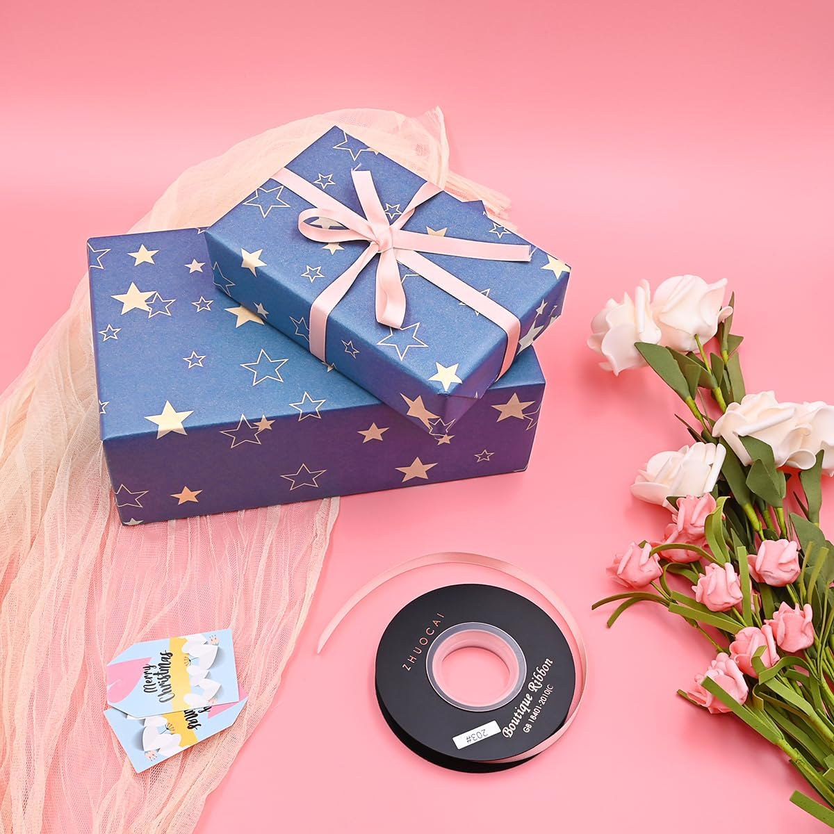 Thumbnail 6 de Blue Star Wrapping Paper Roll 43cm x 15m – Birthday Kraft Gift Wrap