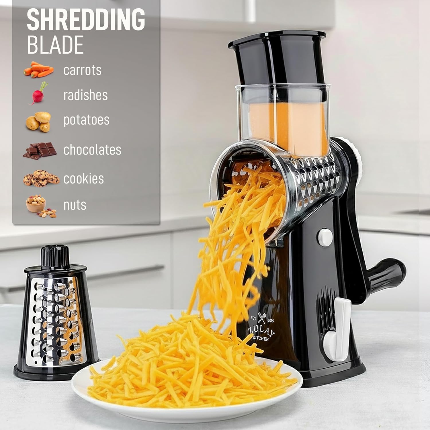 Detalle de Zulay Kitchen Rotary Cheese Grater 5 🧀