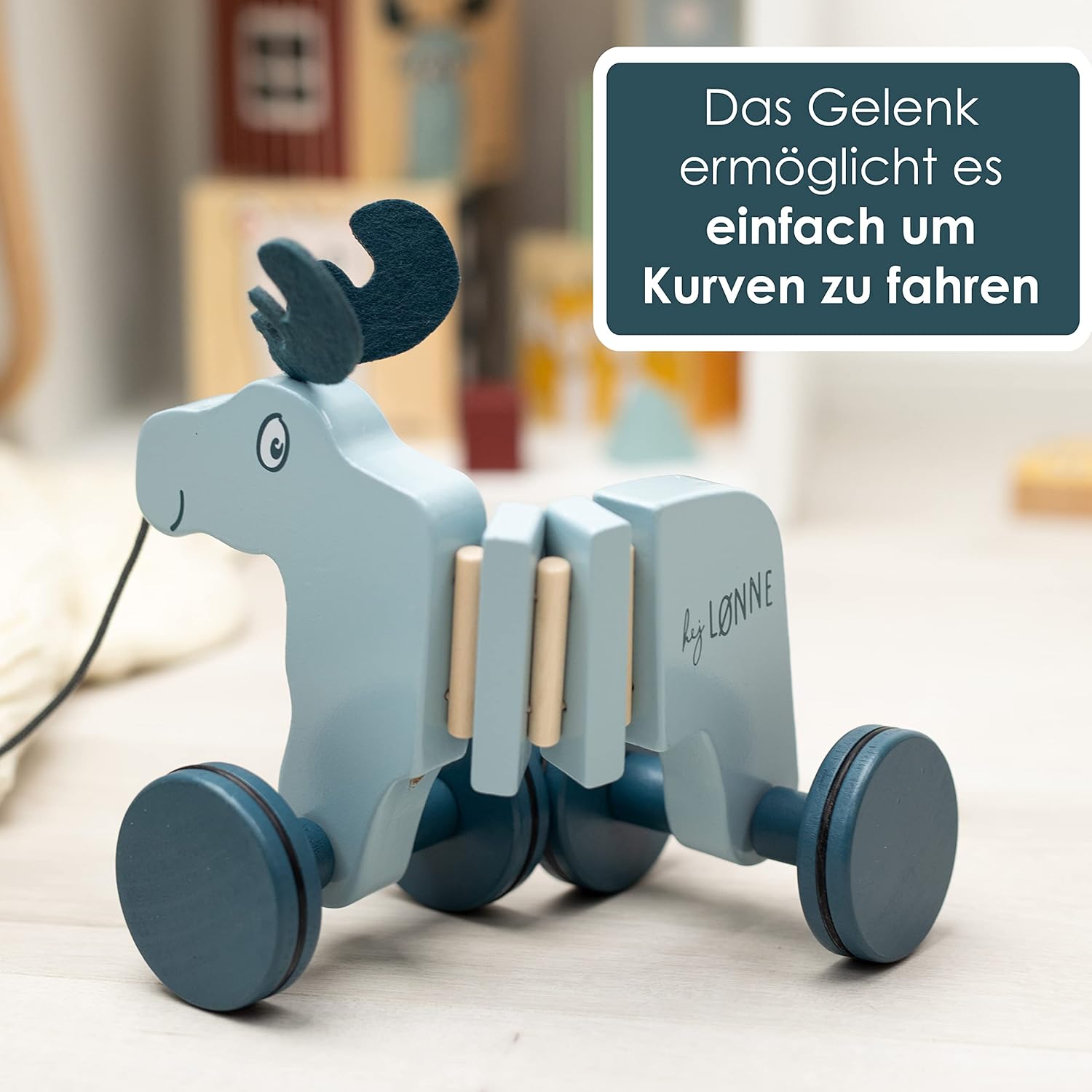 Thumbnail 3 de HEJ LØNNE Alce da Tirare in Legno 22x8,5x16,5 cm