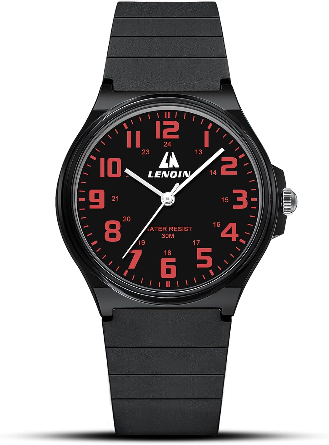 Detalle de LN LENQIN men’s analog quartz wrist watch with 20mm silicone strap (30M waterproof)