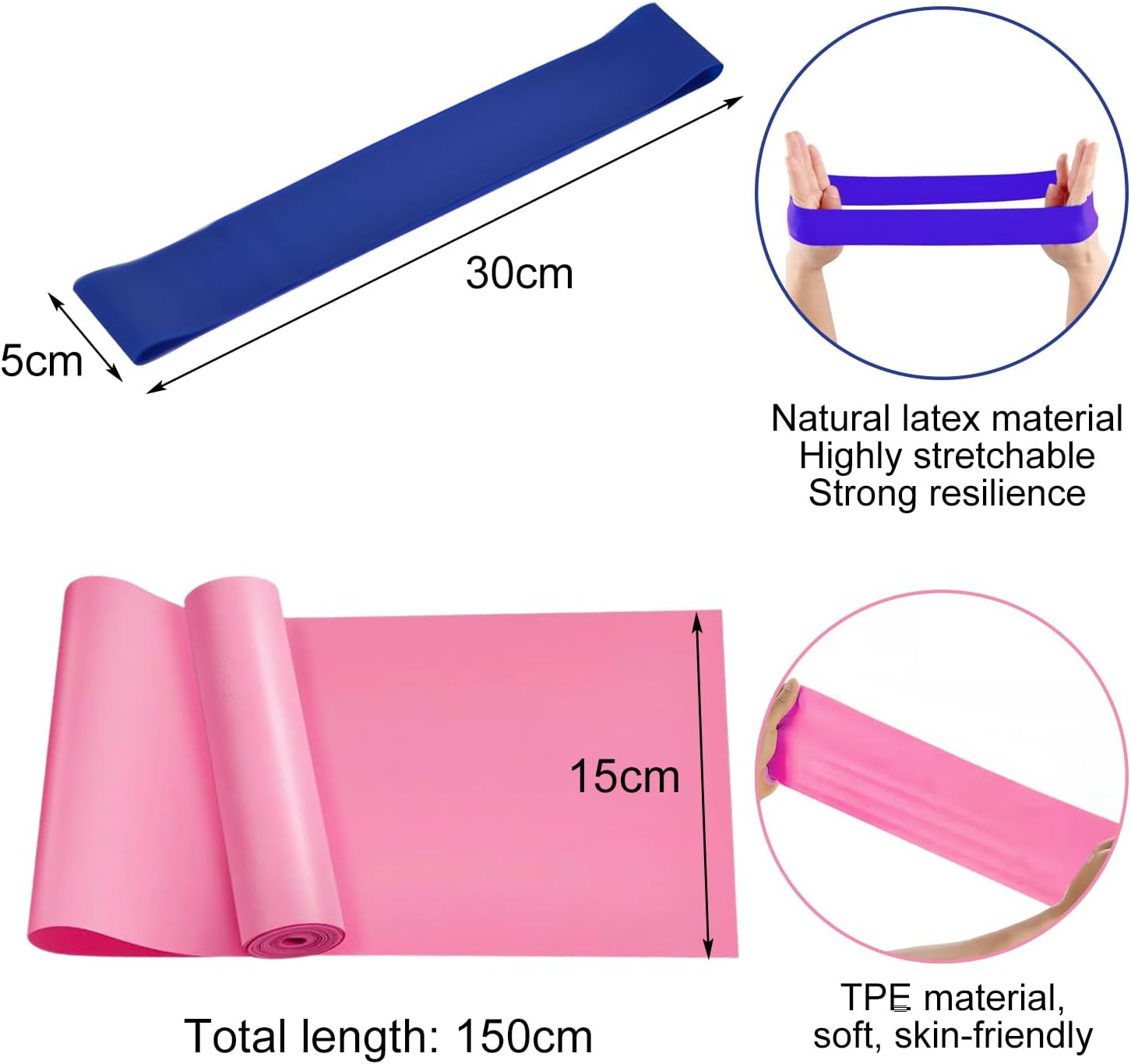 Detalle 2 de Elastici Palestra 2 Pezzi da 20 lbs – set completo per allenamento a casa e in palestra