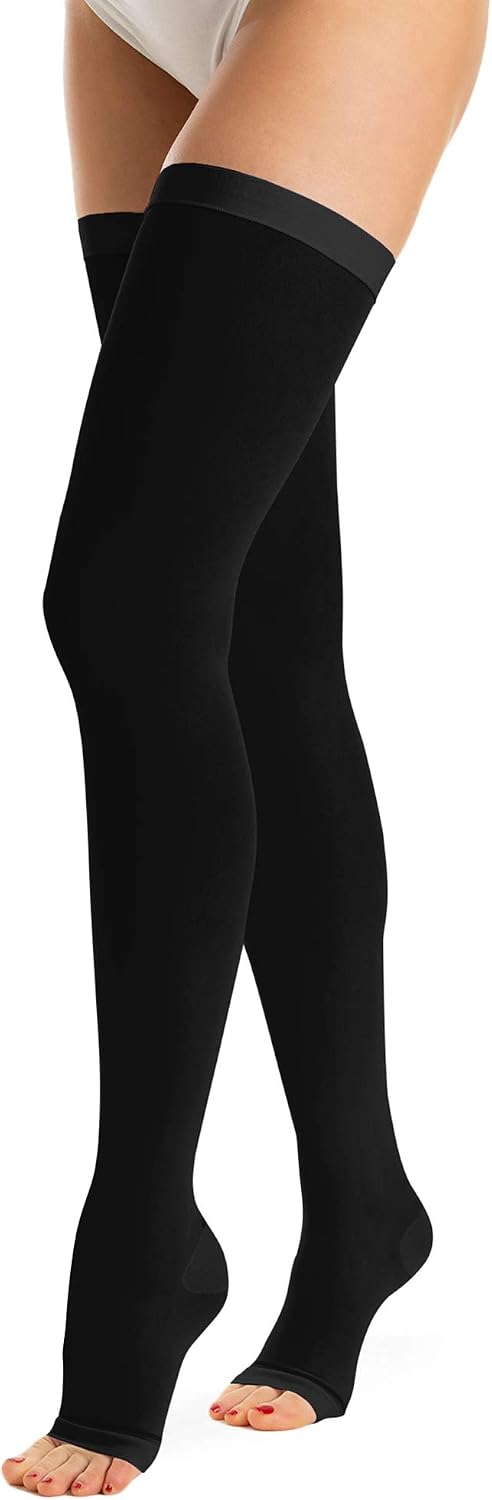 Detalle de Relaxsan Antitrombo M0370A: calze autoreggenti 18-23 mmHg, punta aperta, unisex