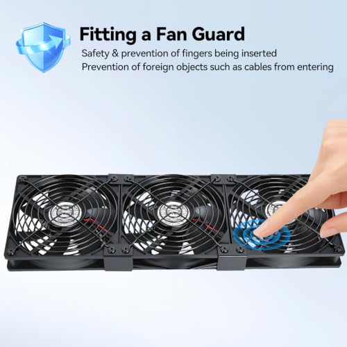 Thumbnail 5 de ELUTENG Triple 140mm PC Fan (DC 12V, 3-Speed) – Flexible Rack Cooling