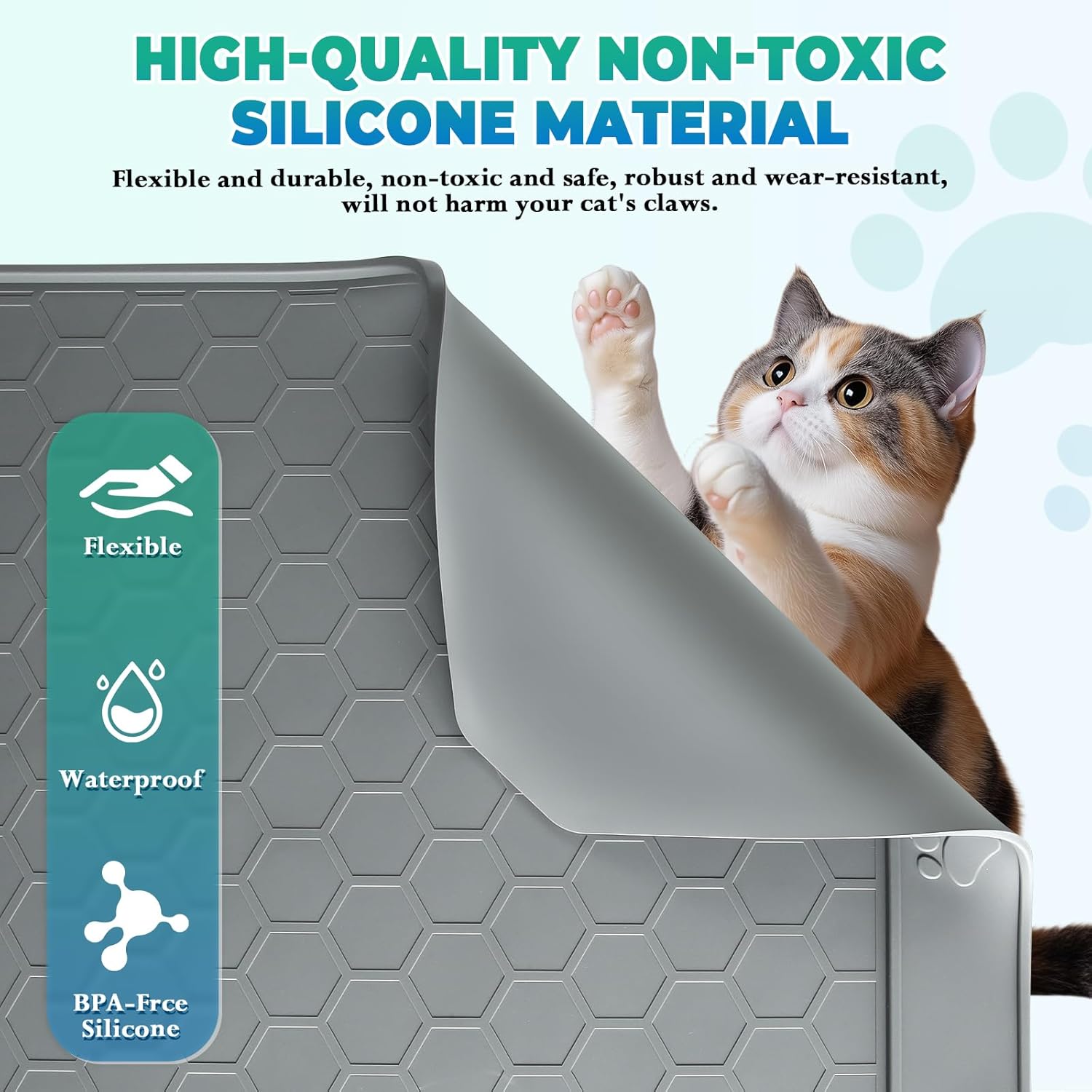 Thumbnail 4 de Large Silicone Cat Litter Mat 86x56 cm – Anti-Slip, Waterproof & Easy to Clean