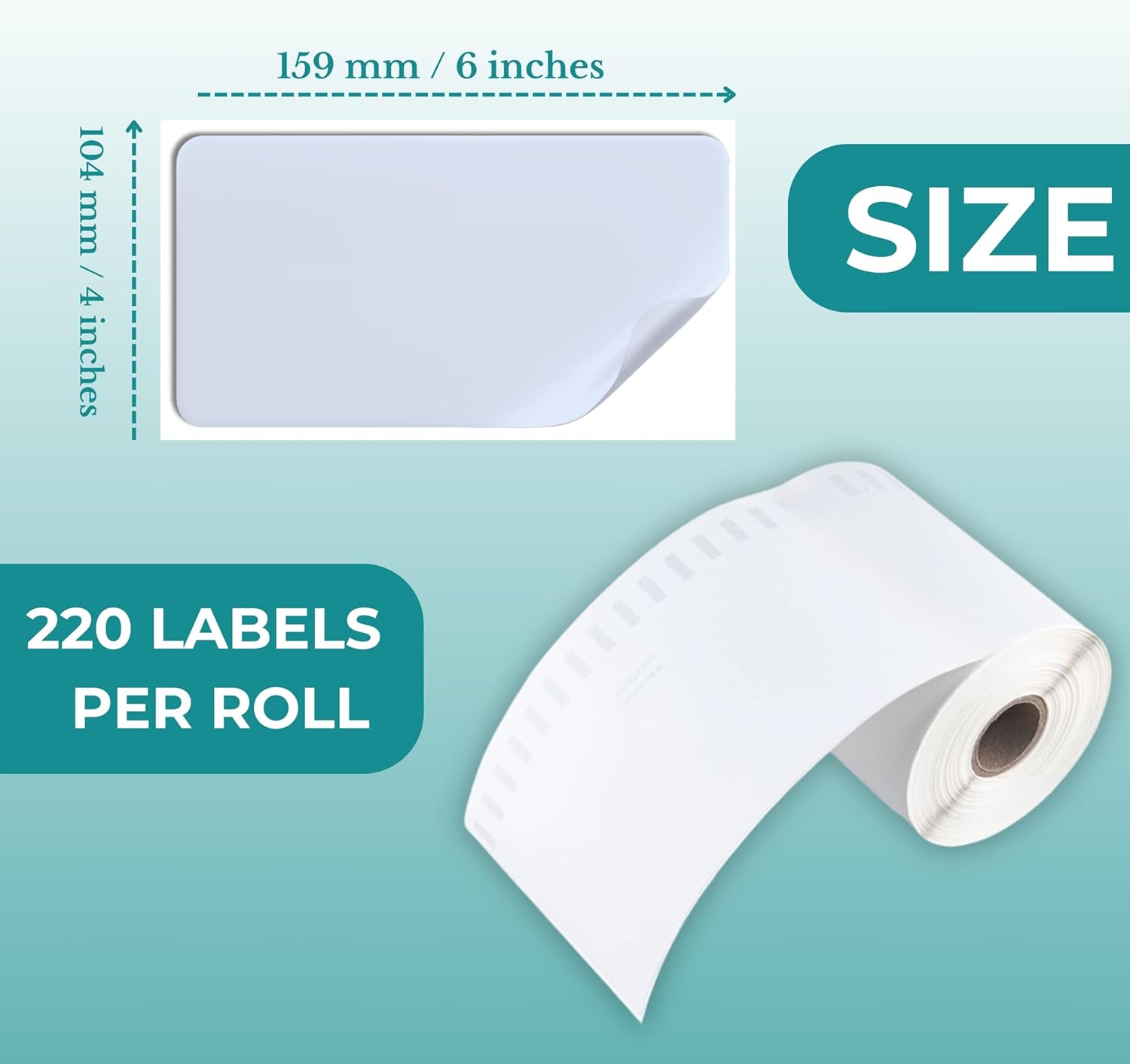Detalle 2 de Double Dragon 1 Roll of 220 Extra-Large 104x159mm Thermal Shipping Labels