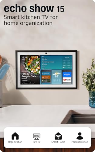 Detalle de Amazon Echo Show 15 (Newest Model) — 15.6" Full HD Kitchen Hub with Fire TV and Alexa+