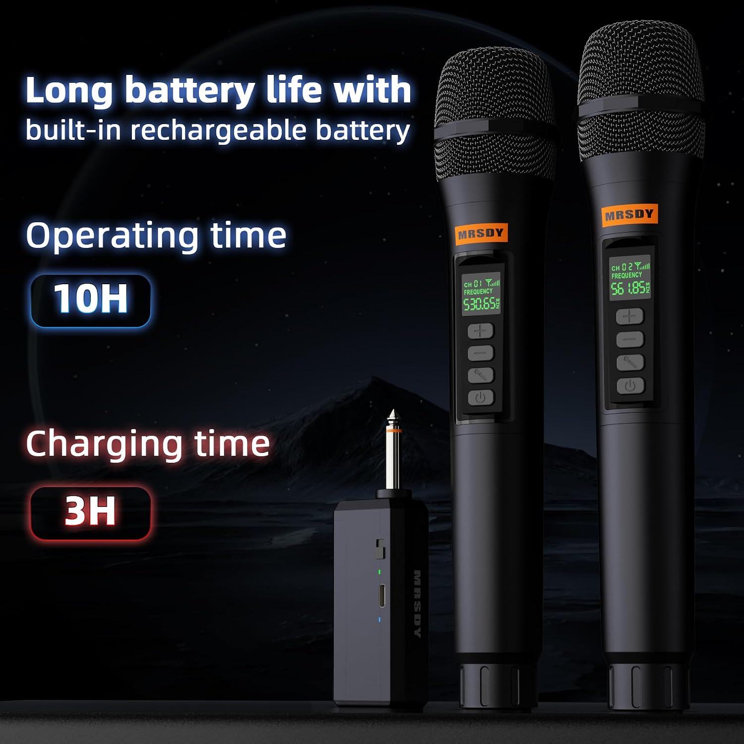Detalle 1 de MRSDY U9-2 Wireless Handheld Microphone Set, Dual Channel, 2.4GHz