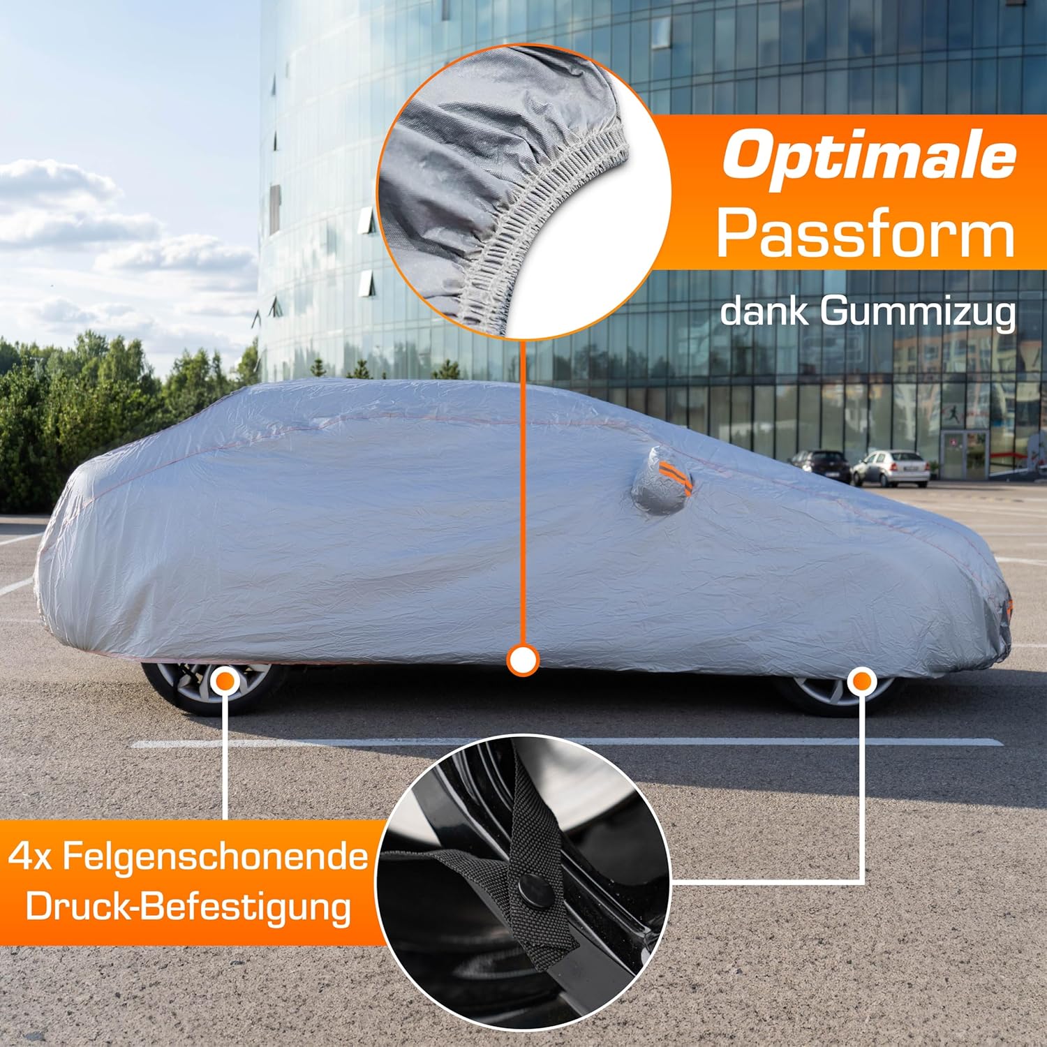 Detalle de Upgrade4cars Autoabdeckung Outdoor Vollgarage – SUV Größe M (432 × 185 × 145 cm)