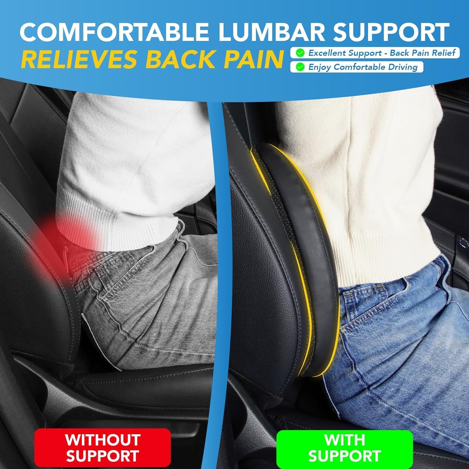 Detalle 2 de Lofty Aim Lumbar Support Pillow memory foam for lower back relief