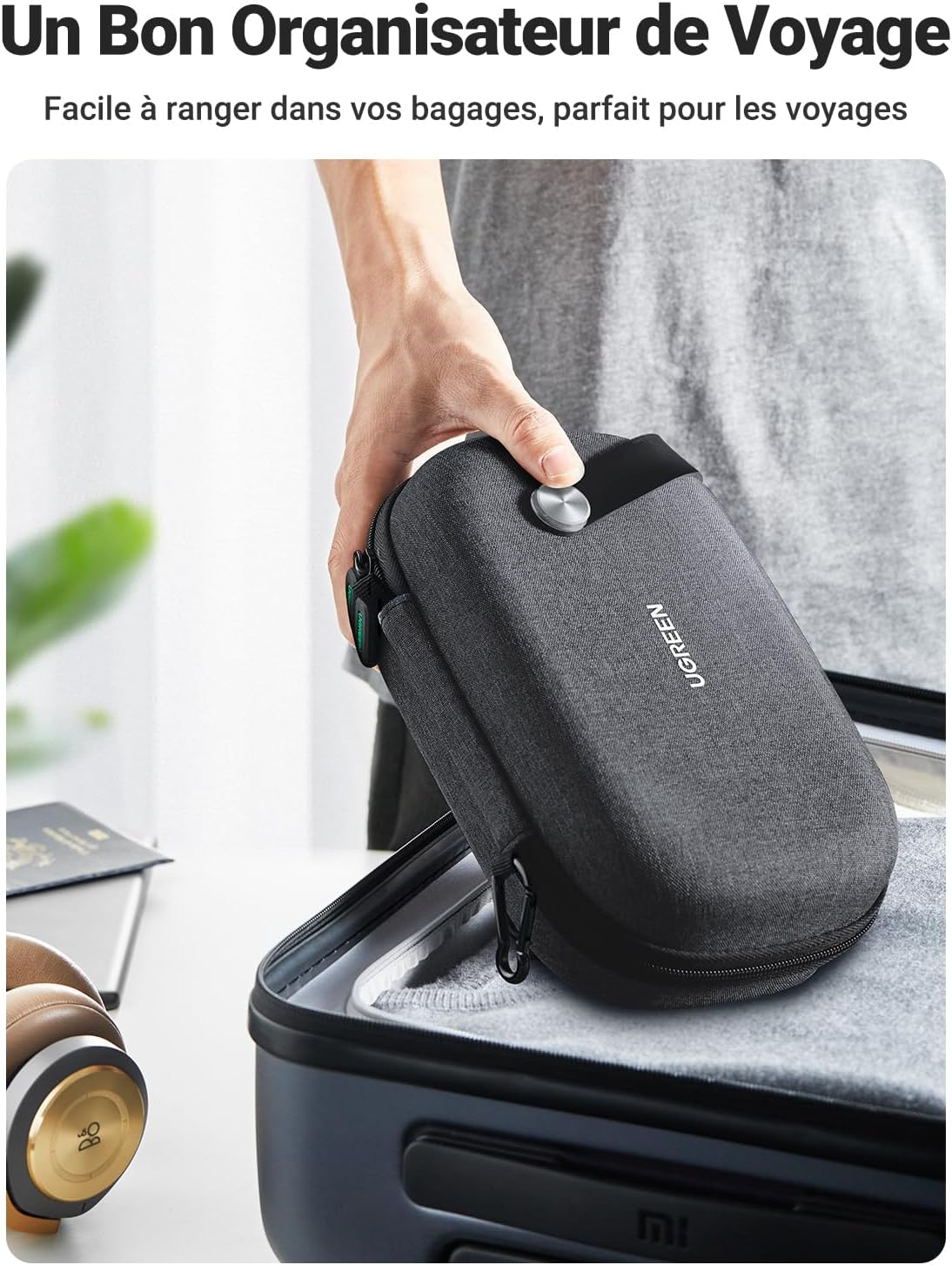 Detalle de UGREEN Sac Rangement Accessoires Électroniques – Organisateur de Voyage Étanche et Antichoc