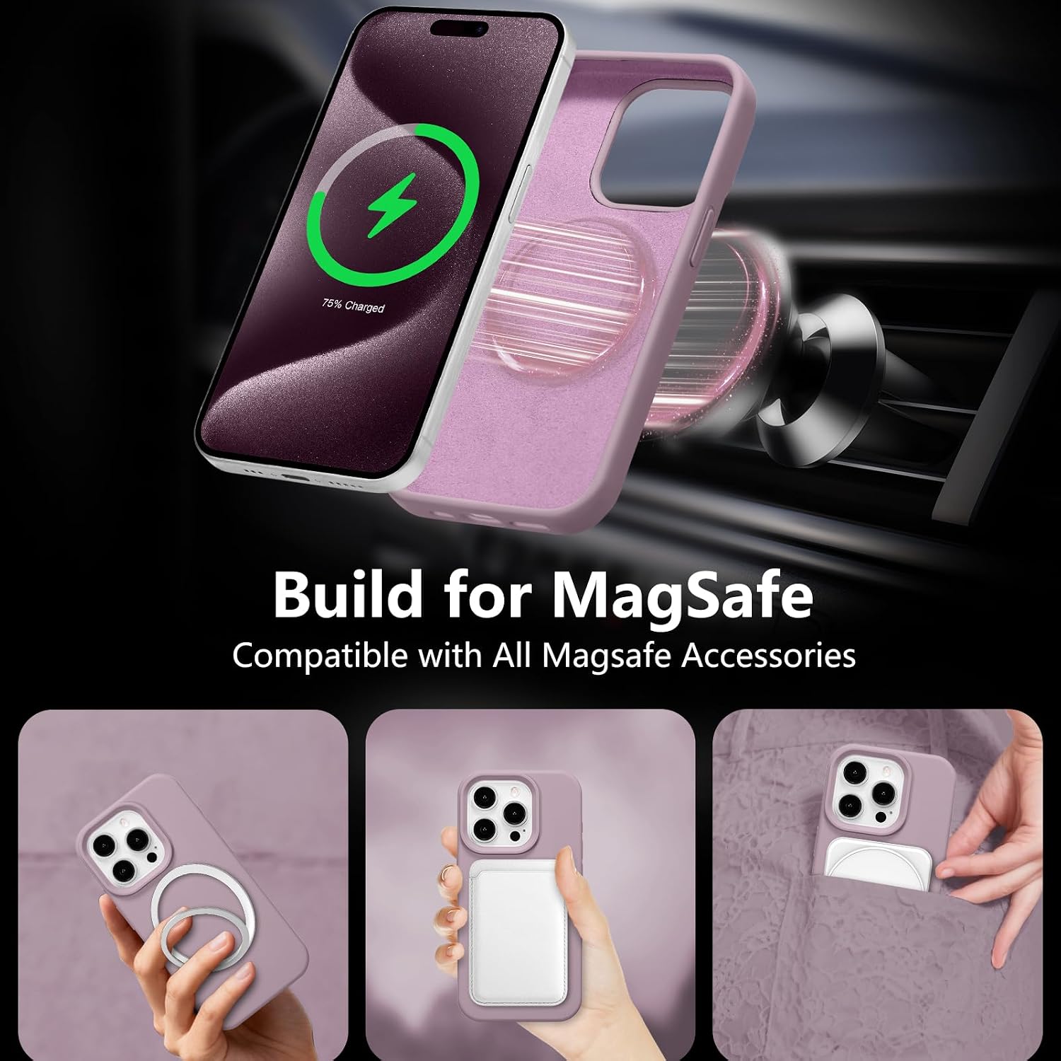 Thumbnail 6 de UCASONG Magnetic for iPhone 13 Pro Case 6.1" - Premium Liquid Silicone with MagSafe