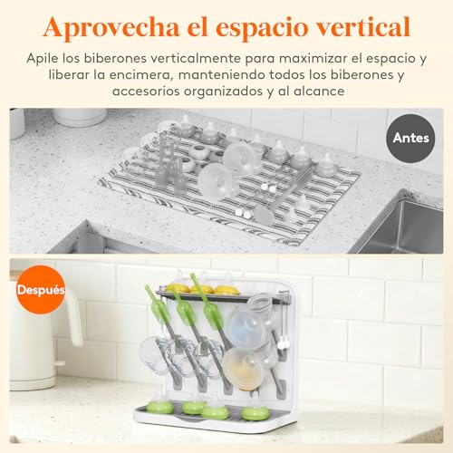 Thumbnail 8 de Lifewit Escurridor Grande para Biberones: secado vertical con 15 soportes y caja extraíble para tetinas y accesorios