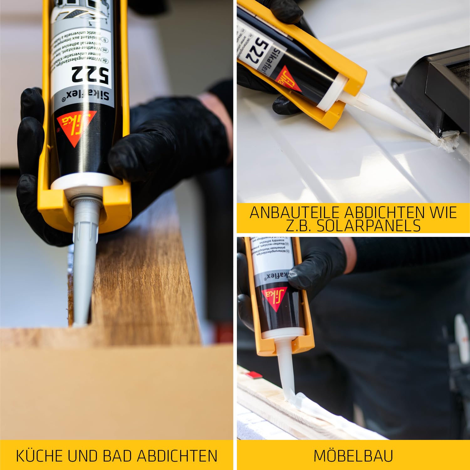 Thumbnail 5 de Sikaflex-522 schwarz – Dichtstoff für Innen & Außen, UV-stabil, schimmelresistent, elastisch (300 ml)