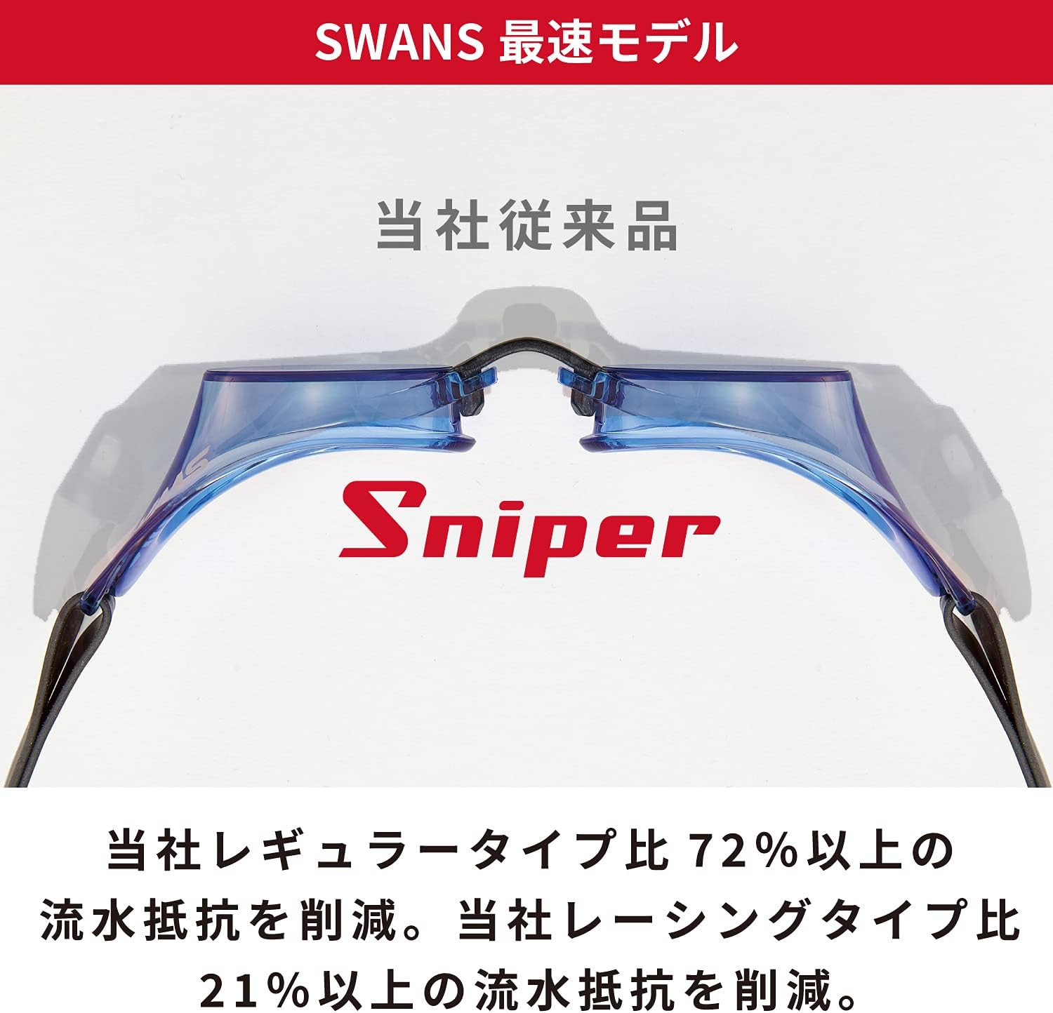 Detalle de SWANS SR-10 スイミングゴーグル ノンクッション・くもり止め・WA承認