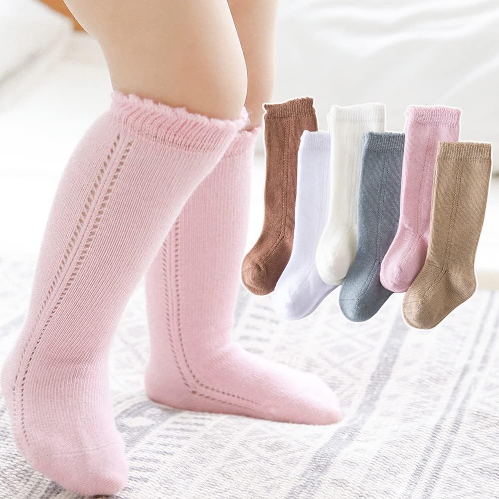 Thumbnail 1 de imKutie Newborn Baby Girls Knee High Socks – Breathable Cotton Knit Stockings (0–24 Months)