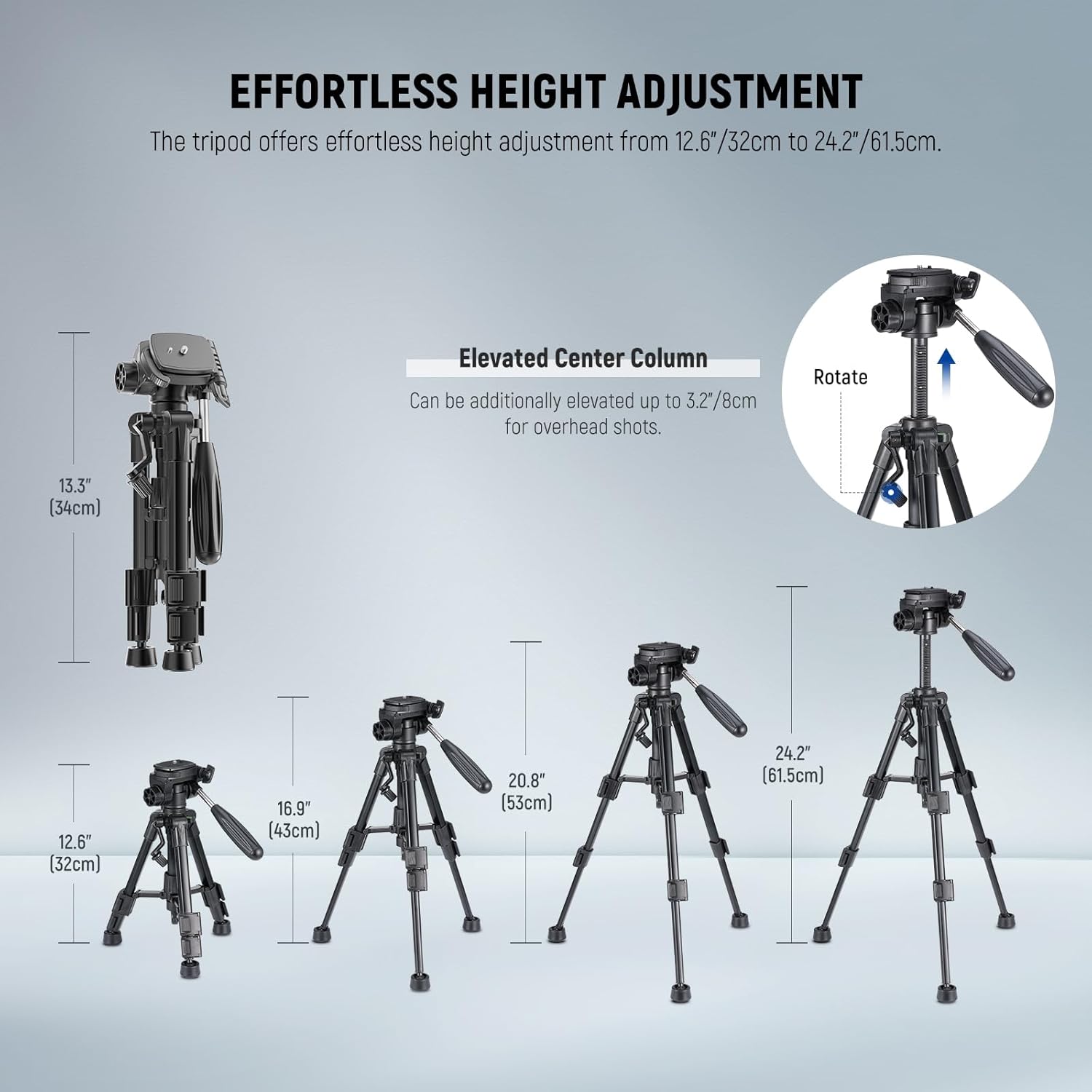 Detalle de NEEWER Basic Mini Desk Tripod TP02 review: compact stability for camera, phone and more
