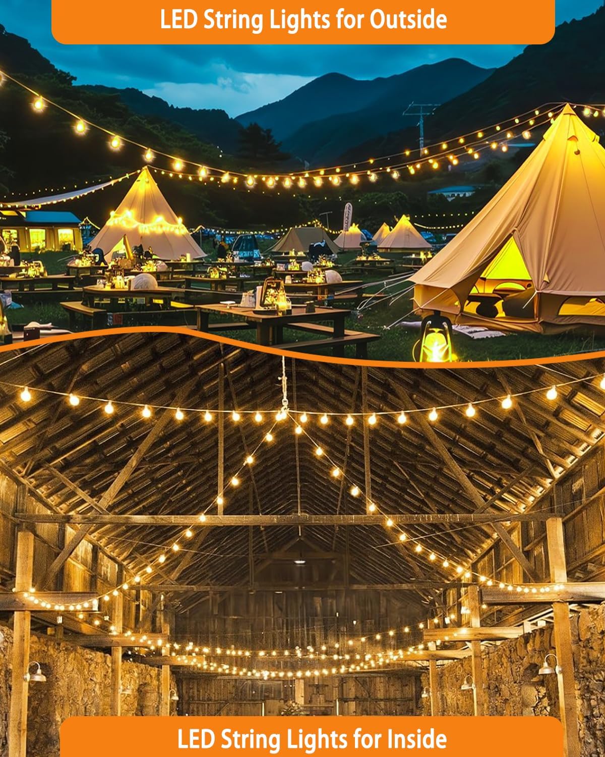 Thumbnail 6 de Bzavor LED Lichterkette Außen – 10 m, 17+2 Glühbirnen, IP68, 1 W pro Birne